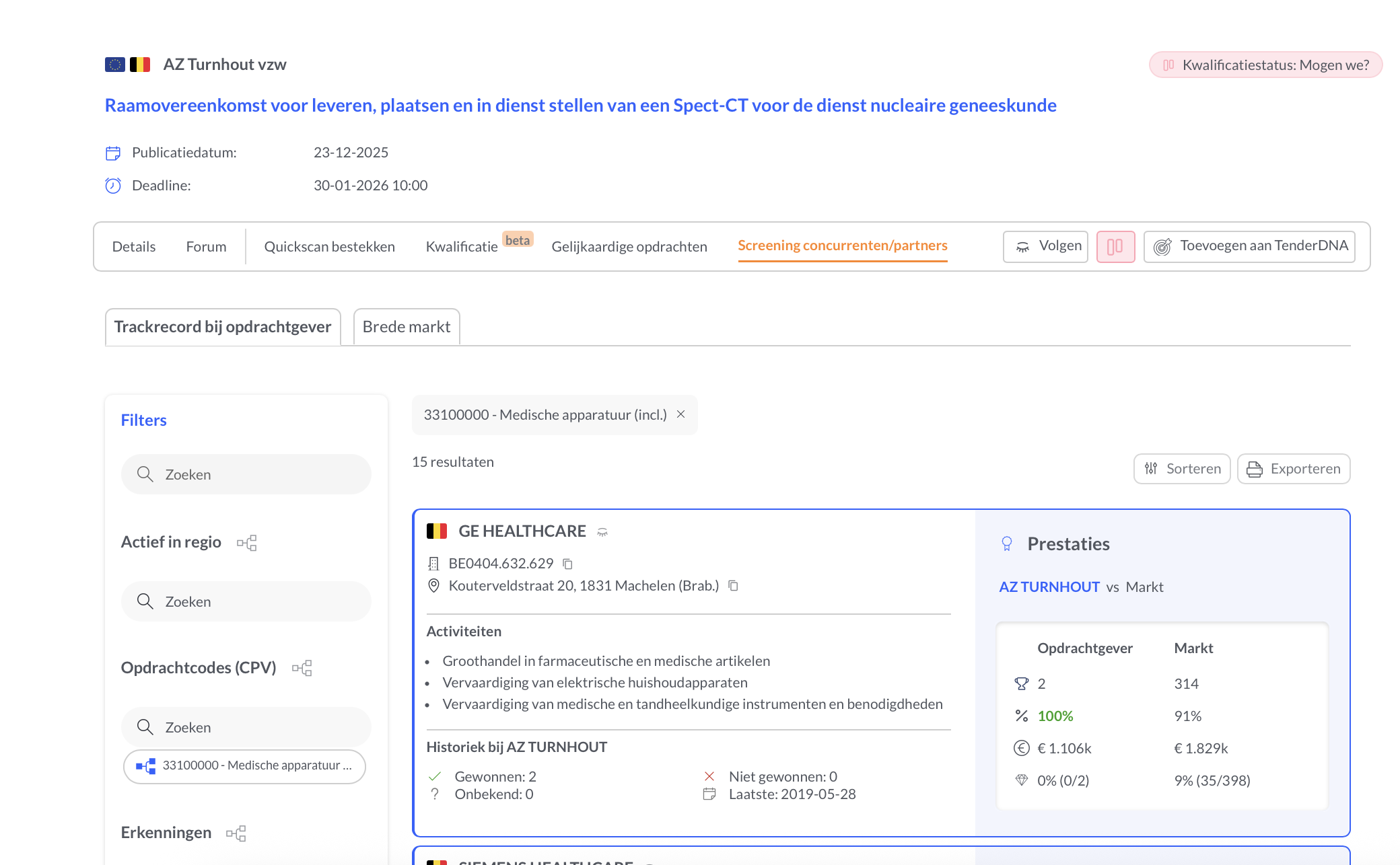 Kwalificatie en screening in de workflow